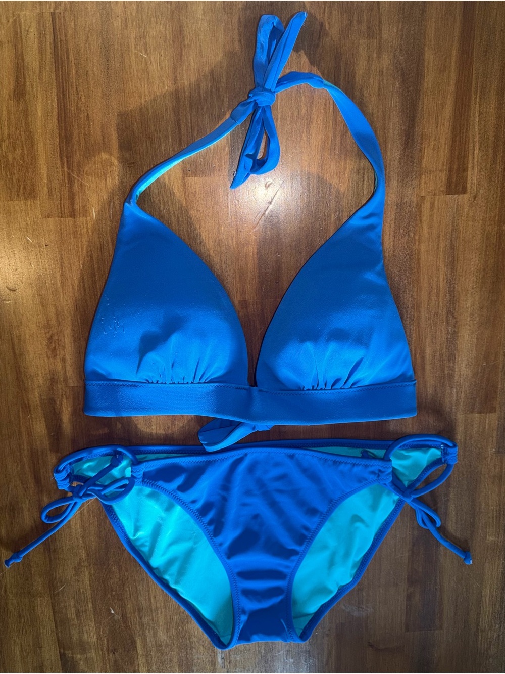 Bright Blue Triangle Bikini Set